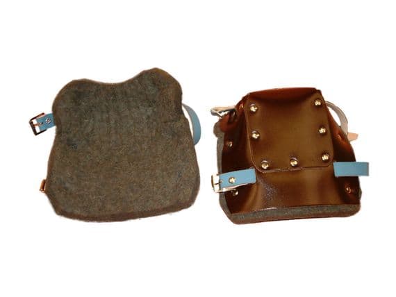 Leather Knee Pad Wool Felt Lined
