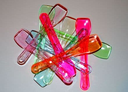 1kg Neon Plastic Ice Cream Spoon (750 Approx) OV/SQ