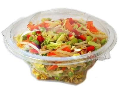 CLEAR PLASTIC DISPOSABLE SALAD BOWLS WITH HINGED LIDS (SB17..)