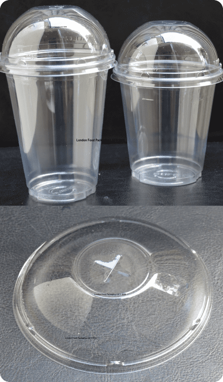 PLASTIC CLEAR CUP AND LIDS COMBO 400ML (12/14OZ) for DELIVERY