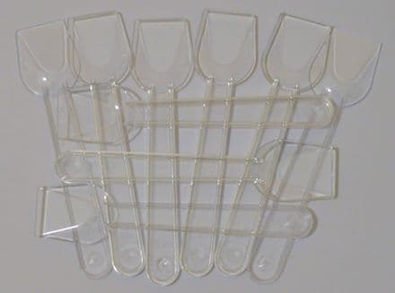 PLASTIC ICE CREAM SPOONS, CLEAR (MIAMI DESIGN) SQ