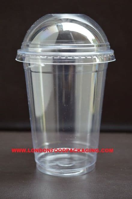 SOMOPLAST PLASTIC CLEAR CUP AND LIDS COMBO 400ML (12/14OZ) X 100