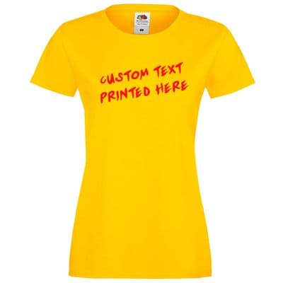 CUSTOM LADIES BAYWATCH INSPIRED FITTED YELLOW T-SHIRT