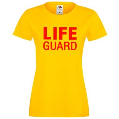 LADIES LIFE GUARD FITTED YELLOW T-SHIRT