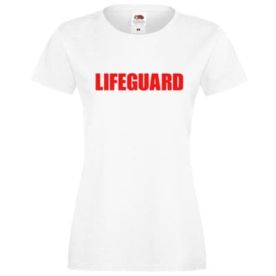 LADIES LIFEGUARD FITTED WHITE T-SHIRT