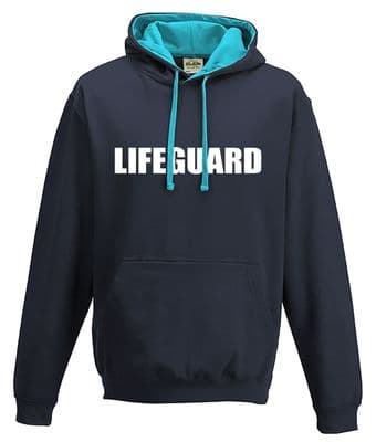 LIFEGUARD CONTRAST NAVY HOODIE + LIFEGUARD BACK PRINT
