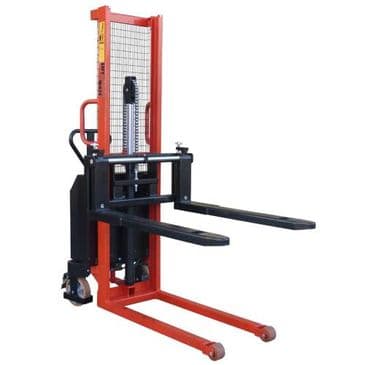 Electric Pallet Stacker with Adjustable Forks <br />Capacity: 500kg <br />Model: VVE 500/1600A