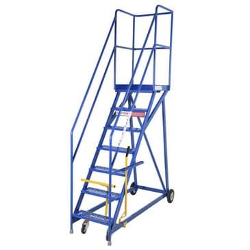 Heavy Duty Mobile Steps with Narrow Base, Rubber Treads