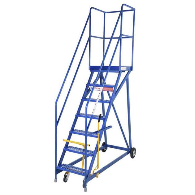 Heavy Duty Mobile Steps with Narrow Base, Rubber Treads