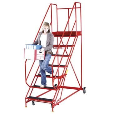 Mobile Steps with Handlock Anchorage, Red