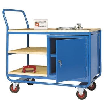 Plywood Shelves and Cupboard Trolley