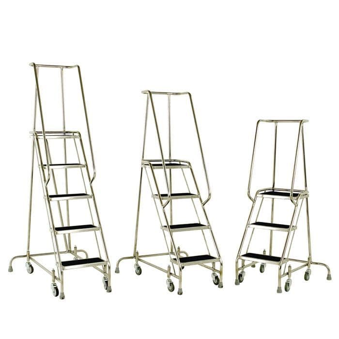 Stainless Steel Mobile Steps Models S215 to S217