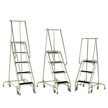 Stainless Steel Mobile Steps, Models S215 to S217