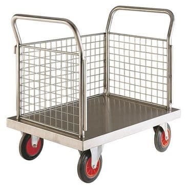 Stainless Steel Platform Trucks - 3 Mesh Sides