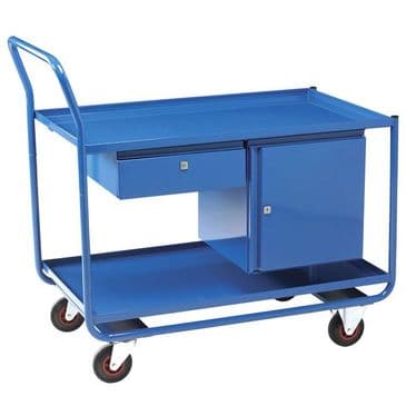 Steel Shelves and Cupboard Trolley