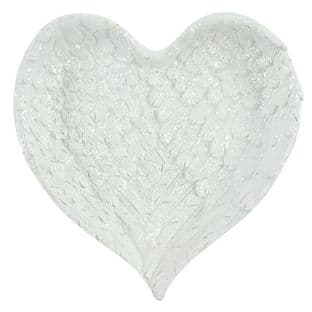 Angel Wings Heart Shaped Large Flat Trinket Dish