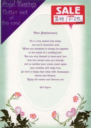 Angels Bring Love Greetings Card - Your Anniversary - SALE