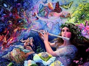Blank Greetings Card "Enchanted Flute" by Josephine Wall