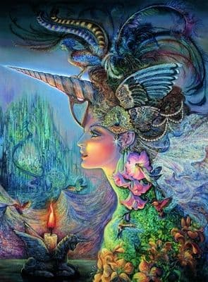 Blank Greetings Card "My Lady Unicorn" by Josephine Wall