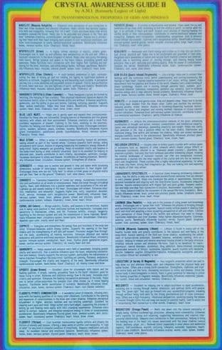 Crystal Awareness Guide II: The Transformational Properties of 49 Gems & Minerals (Laminated Chart)