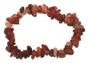 Gemstone Chip Bracelet - Carnelian - Stone of Joy & Relationships