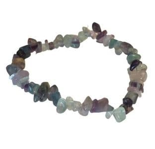 Gemstone Chip Bracelet - Fluorite - Stone of Strength & Protection