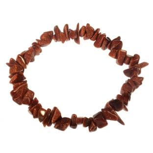 Gemstone Chip Bracelet - Goldstone - Stone of Positivity & Abundance