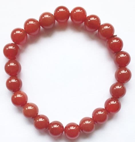 Gemstone Power Bead Bracelet: Carnelian - Stone of Joy & Relationships