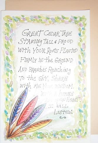 Greetings Card: Cedar (Card including Loose Cedar)