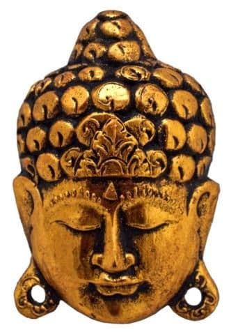 Handcarved Golden Buddha Mask (Small)