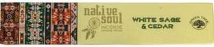 Native Soul - Incense Smudge Sticks - White Sage & Cedar (15gms)