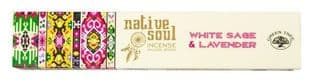 Native Soul - Incense Smudge Sticks - White Sage & Lavender (15gms)