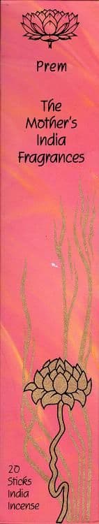 Prem: The Mother's India Fragrance Incense 20 Full Length Sticks (Vegan)