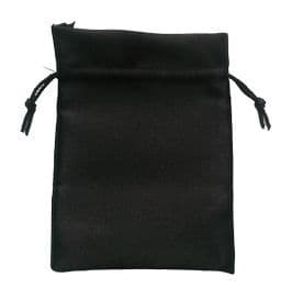 Satin Drawstring Pouch/Bag (large 9x12cm): Black
