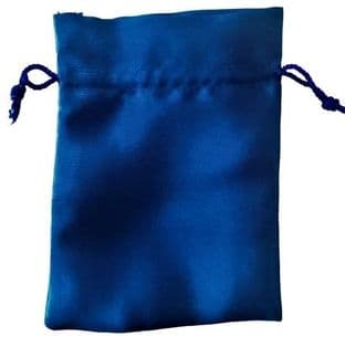 Satin Drawstring Pouch/Bag (large 9x12cm): Dark Blue