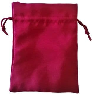 Satin Drawstring Pouch/Bag (large 9x12cm): Red