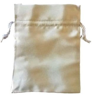 Satin Drawstring Pouch/Bag (large 9x12cm): Silver