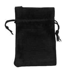 Satin Drawstring Pouch/Bag (small 6x9cm): Black
