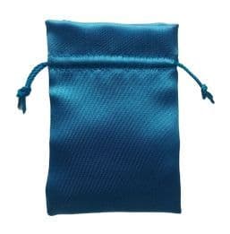 Satin Drawstring Pouch/Bag (small 6x9cm): Blue - Sky