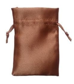 Satin Drawstring Pouch/Bag (small 6x9cm): Fawn