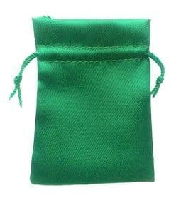 Satin Drawstring Pouch/Bag (small 6x9cm): Green