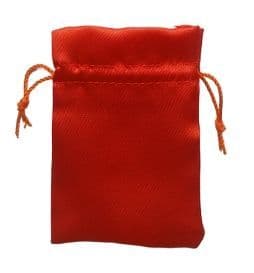 Satin Drawstring Pouch/Bag (small 6x9cm): Orange