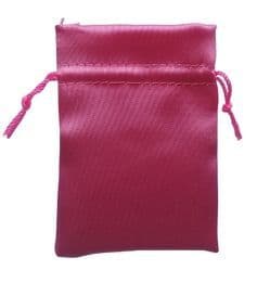 Satin Drawstring Pouch/Bag (small 6x9cm): Pink