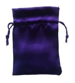 Satin Drawstring Pouch/Bag (small 6x9cm): Purple