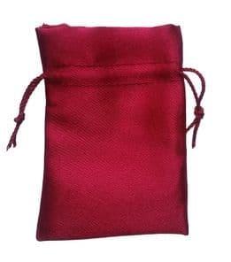 Satin Drawstring Pouch/Bag (small 6x9cm): Red