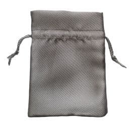 Satin Drawstring Pouch/Bag (small 6x9cm): Silver