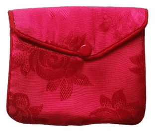 Satin Press Stud Pouch (large 9x11cm): Pink - Dark