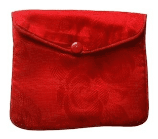 Satin Press Stud Pouch (large 9x11cm): Red