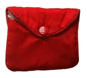 Satin Press Stud Pouch (small 6x7cm): Red