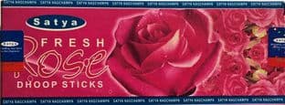 Satya Dhoop Sticks - Fresh Rose (10 sticks plus holder)